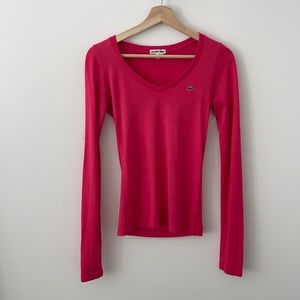 Lacoste long sleeve v neck | Buttery soft fabric | Small